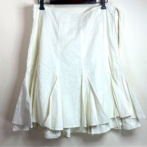 (T2) Sweet Lily, flared skirt with double flare, vintage thread embroidery,Sz 16